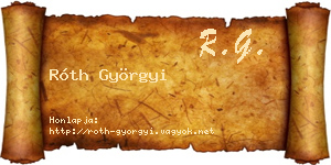 Róth Györgyi névjegykártya